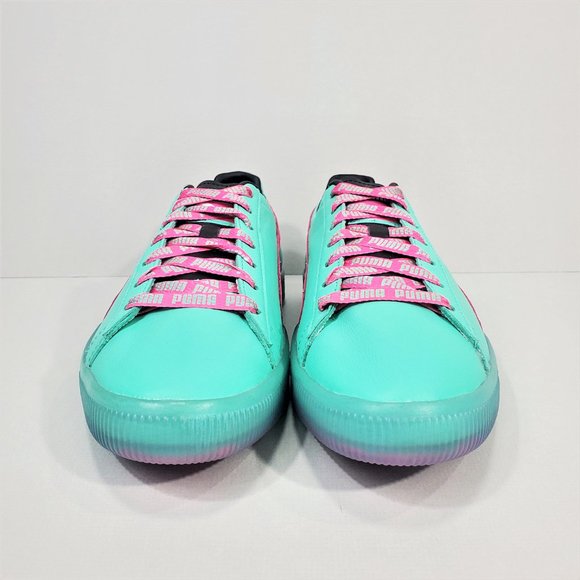 Puma Green and Pink Clyde South Beach Palm Tree Sneakers Men’s Size 11 - Picture 7 of 16